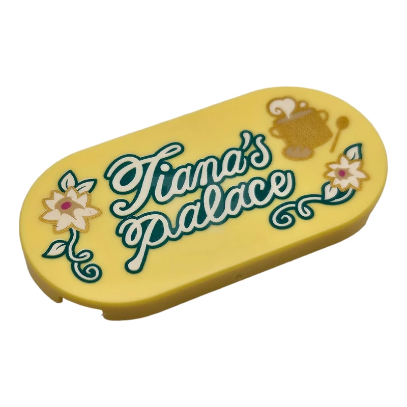 LEGO&reg; 6471800 - 66857pb059 - Tile 2 x 4 Oval with 'Tiana's Palace' Pattern