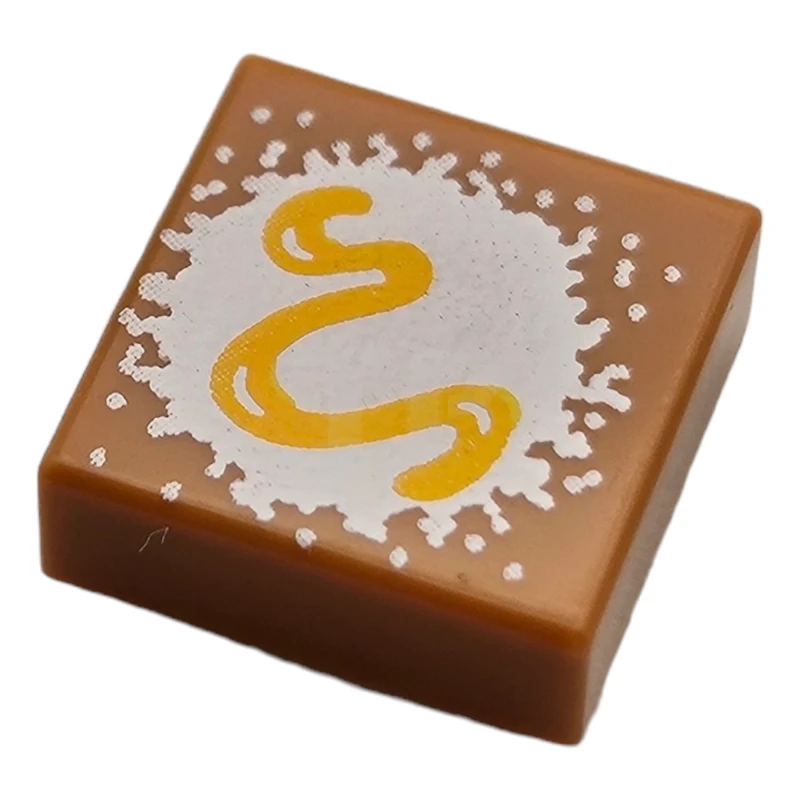 LEGO&reg; 6471792 - 3070pb350 - Tile 1 x 1 with Powdered Sugar and Frosting Squiggle Pattern