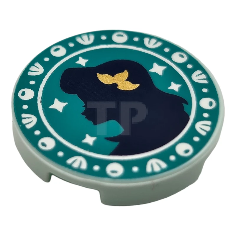 LEGO&reg; 6471796 - 14769pb651 - Tile 2 x 2 Round with Bottom O and Ariel Silhouette Pattern