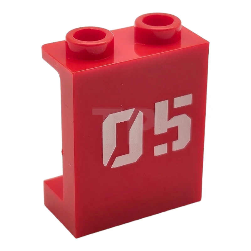 LEGO&reg; 6465537 - 87552pb119 - Panel 1 x 2 x 2 with Side Supports - Hollow Studs with White '05' Pattern