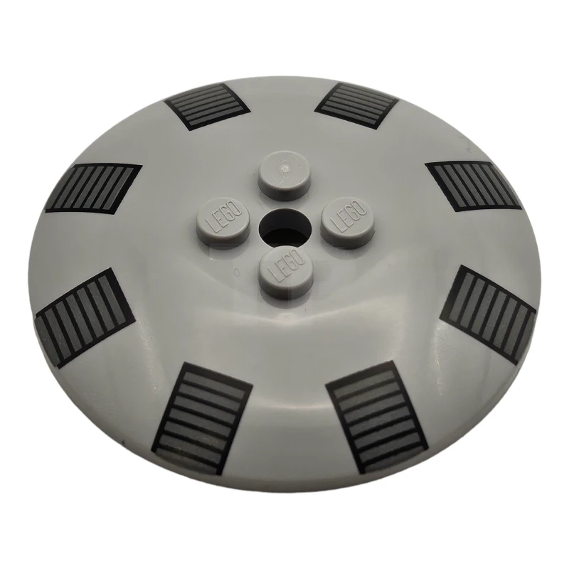 LEGO&reg; 44375bpb19 - 6421338 - Dish 6 x 6 Inverted (Radar) - Solid Studs with Dark Bluish Gray and Black TIE Bomber Clamps Pattern