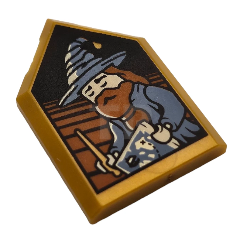 LEGO&reg; 6478297 - 22385pb331 - Tile 2 x 3 Pentagonal with Portrait of Sleeping Wizard Pattern