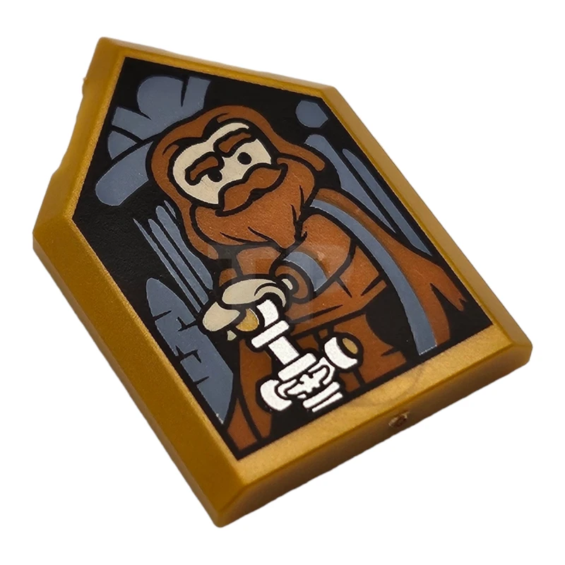 LEGO&reg; 6478297 - 22385pb332 - Fliese 2 x 3 Fünfeckig mit Porträt von Godric Gryffindor-Muster