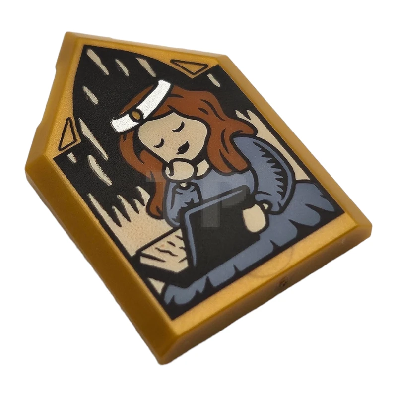 LEGO&reg; 6478297 - 22385pb339 - Tile 2 x 3 Pentagonal with Portrait of Sleeping Witch Pattern