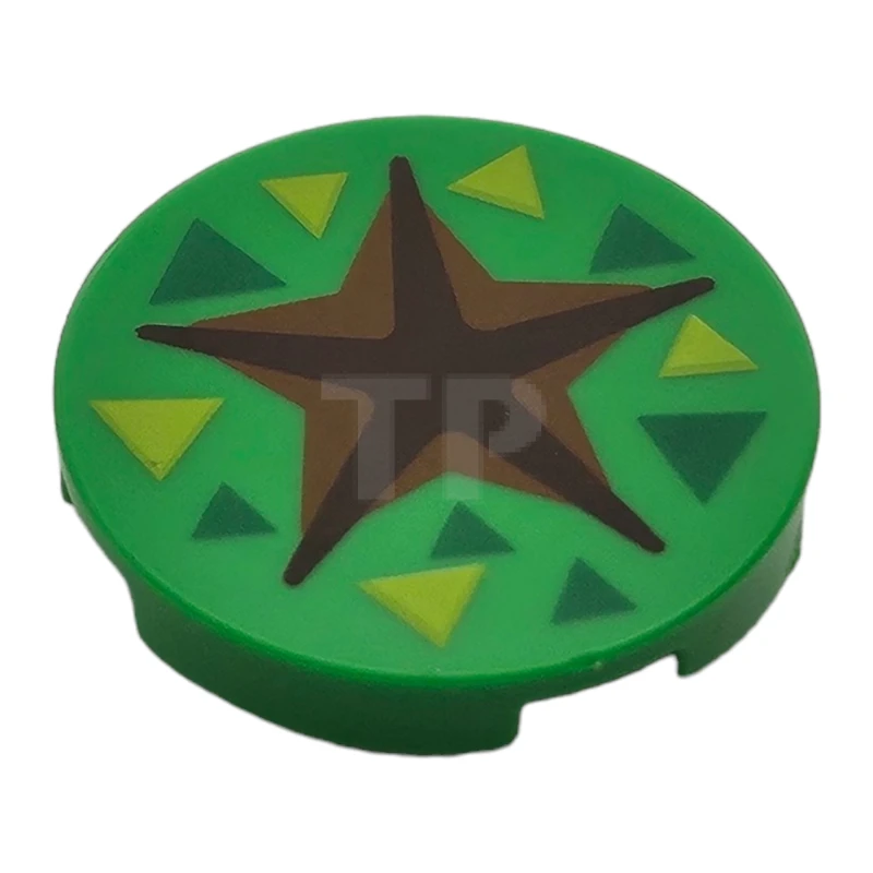 LEGO&reg; 6469544 - 14769pb666 - Tile 2 x 2 Round with Bottom O and Star Shaped Crevice Pattern (Animal Crossing Fossil Dig Spot)