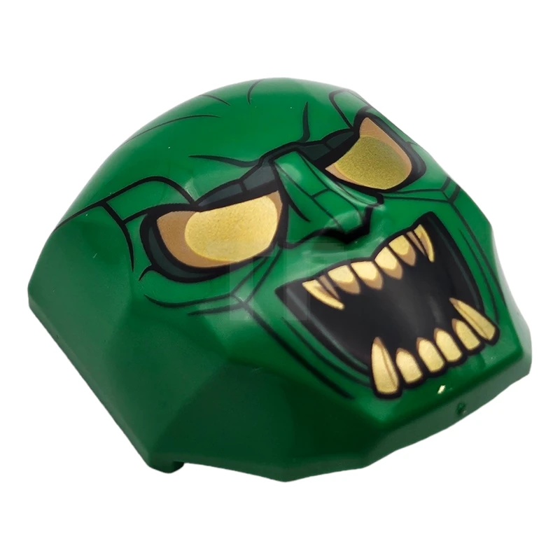 LEGO&reg; 6476653 - 3524pb05 - Large Figure Face with 2 x 2 Round Brick Attachment Green Goblin Pattern
