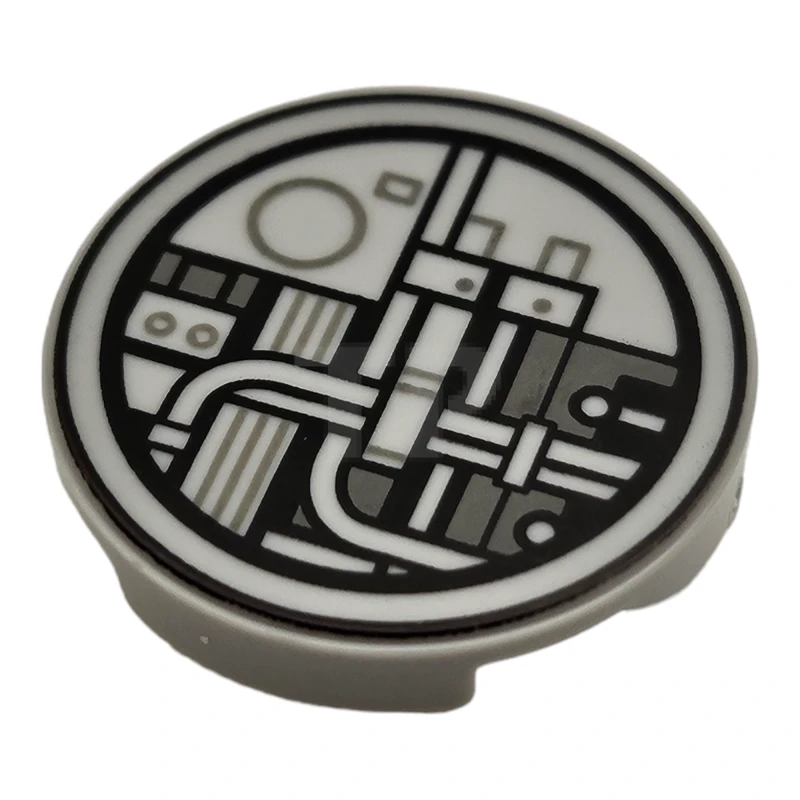 LEGO&reg; 6472351 - 14769pb669 - Tile 2 x 2 Round with Bottom O and SW Millennium Falcon Conduits and Pipes Pattern