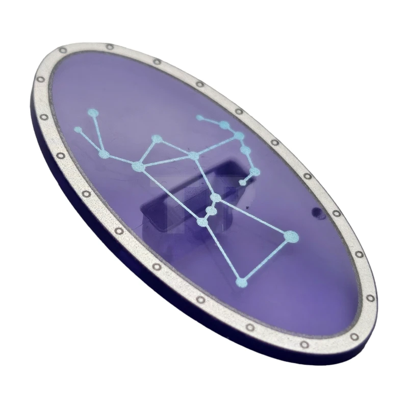 LEGO&reg; 6494810 - 92747pb17 - Minifigure, Shield Elliptical with Silver Border and Metallic Light Blue Orion Constellation Pattern