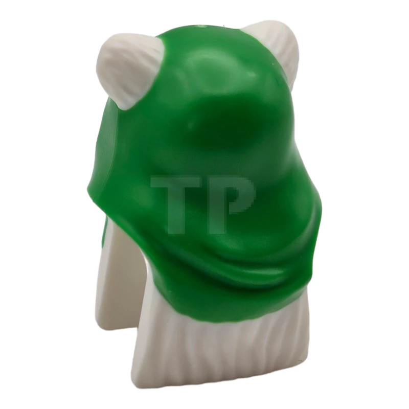 LEGO&reg; 6405241 - 102719pb01 - Minifigure, Head, Modified SW Ewok with Molded Bright Green Hood and Printed Black Eyes, Nougat Nose and Lips, and Red Christmas Tree Pattern