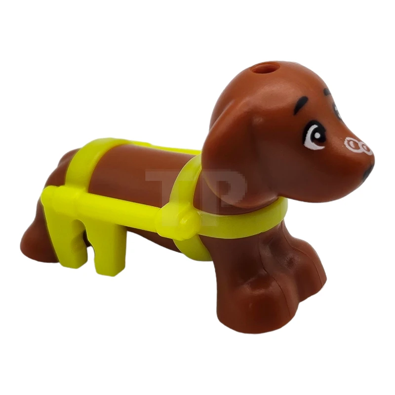 LEGO&reg; 6483119 - 100559pb04 - Dog with Wheelchair Harness, Dachshund (Pickle)