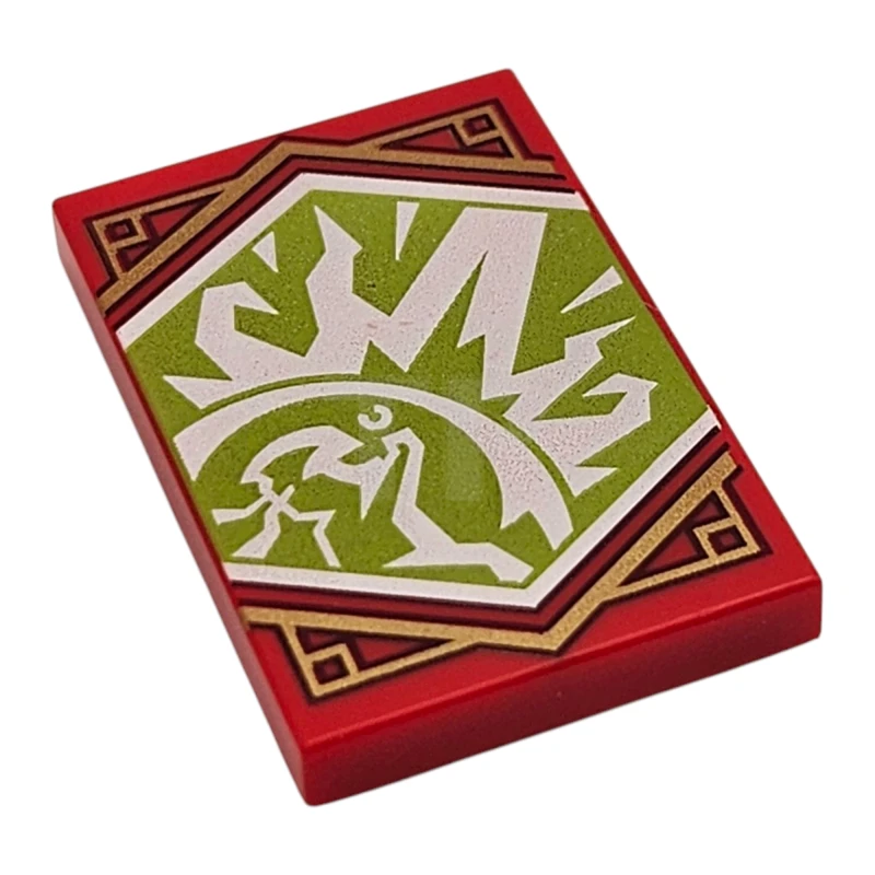 LEGO&reg; 6421043 - 26603pb298 - Tile 2 x 3 with Ninja and Fire Pattern (Ninjago Resilience Banner)