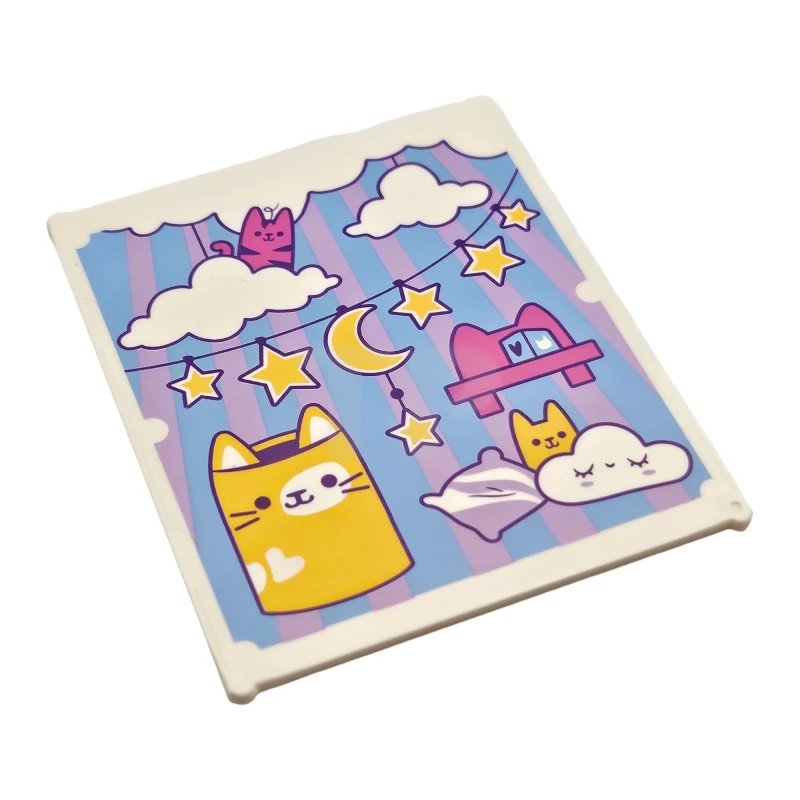 LEGO&reg; 6511467 - 42509pb11 - Glass for Window 1 x 6 x 6 with Clouds, Sun Rays and Crescent Moon Background Pattern