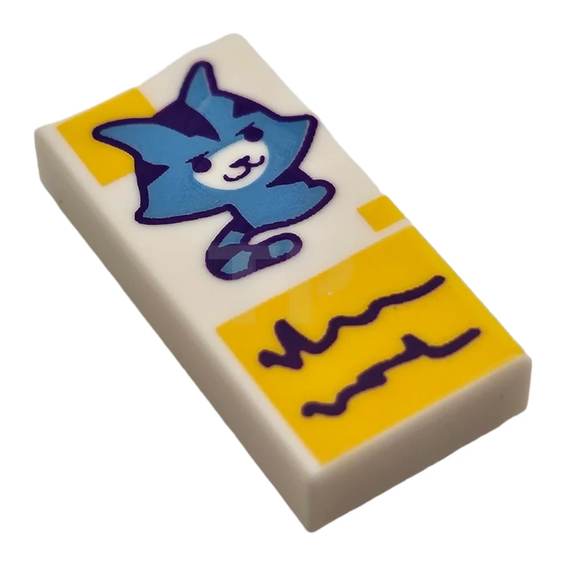 LEGO&reg; 6486172 - 3069pb1262 - Tegel 1 x 2 met kat en tekstpatroon