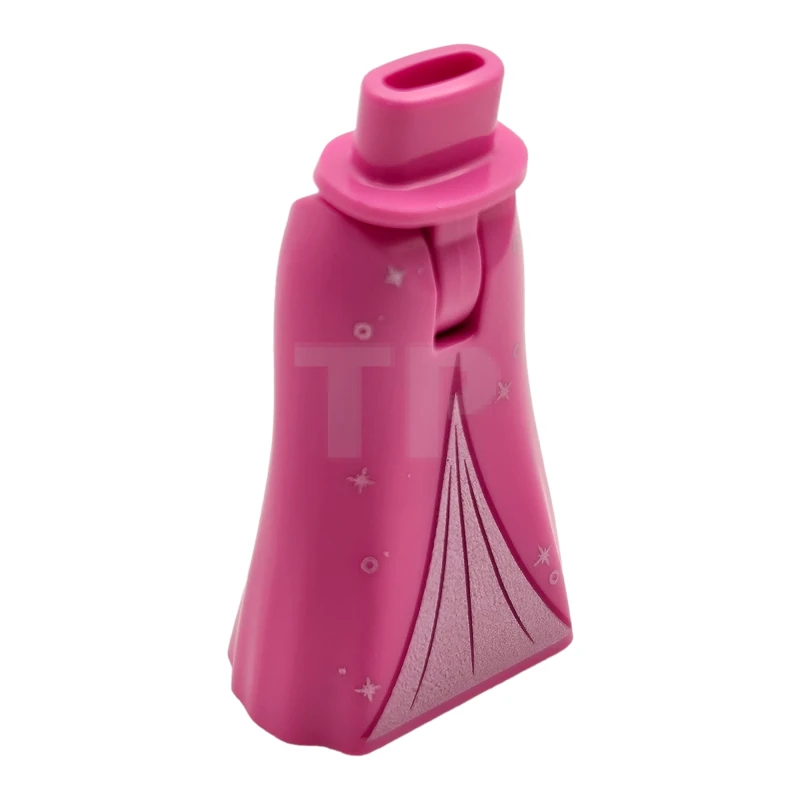 LEGO&reg; 6422027 - 36187c00pb015 - Mini Doll Hips and Skirt Full Length with Silver Inset, Circles and Sparkles and Magenta Lines Pattern - Thin Hinge