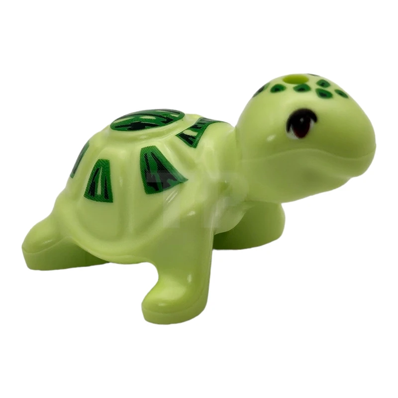 LEGO&reg; 6476618 - 11603pb06 - Turtle, Friends / Elves with Reddish Brown Eyes, Bright Green and Dark Green Spots and Shell Pattern