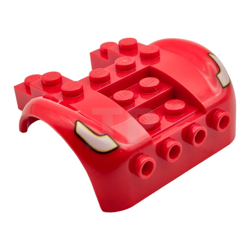 LEGO&reg; 6480736 - 80481pb02 - Vehicle, Mudguard 6 x 4 with 4 Studs on Front with White Headlights and Yellow Blinkers with Black Outline Pattern