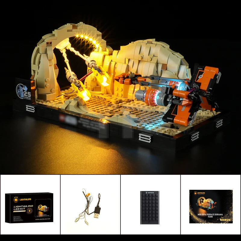 Light kit for LEGO® 75380 Mos Espa Podrace Diorama