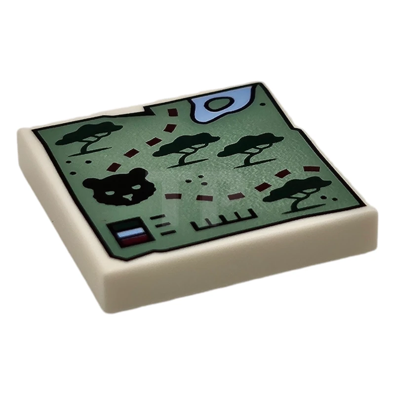 LEGO&reg; 3068pb2391 - 6480846 - Tile 2 x 2 with Map and Red Dotted Line Pattern