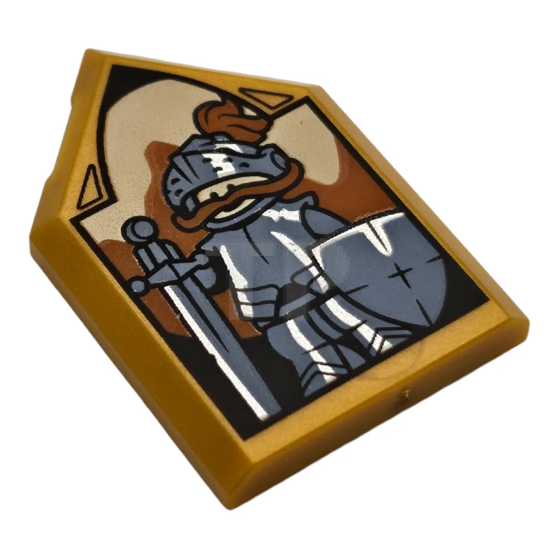 LEGO&reg; 6478297 - 22385pb326 - Baldosa 2 x 3 Pentagonal con Dibujo de Sir Cadogan