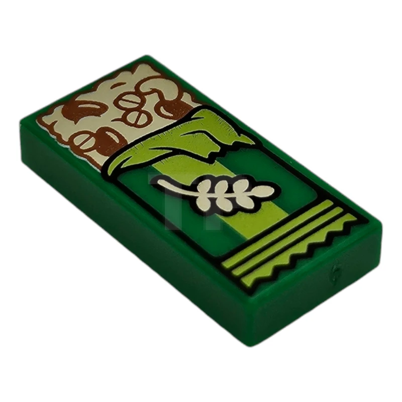LEGO&reg; 6476620 - 3069pb1264 - Tile 1 x 2 with Granola Bar Wrapping Pattern