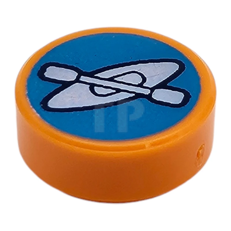 LEGO&reg; 6478263 - 98138pb425 - Fliese 1 x 1 Rund mit Kajak- und Paddel-Muster