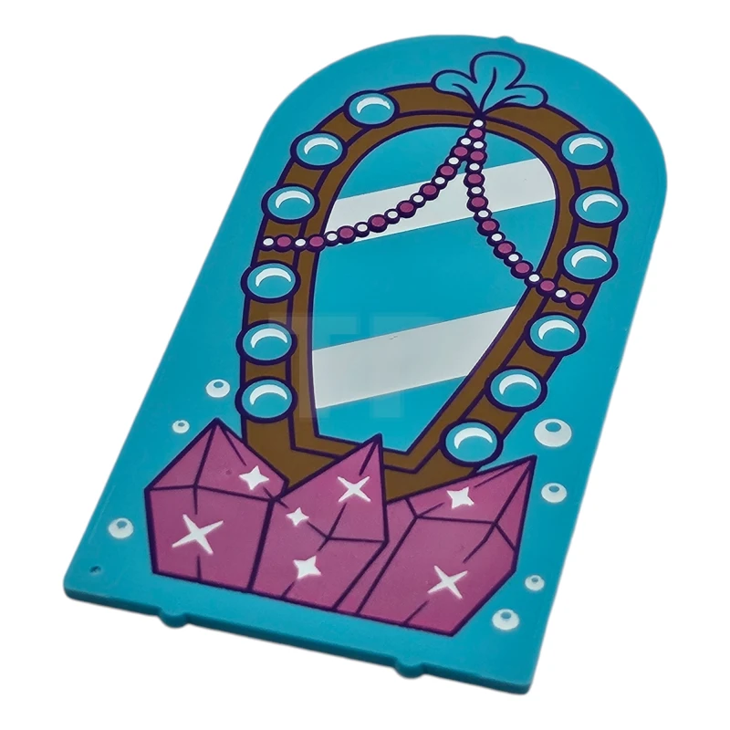 LEGO&reg; 6538364 - 65066pb14 - Glass 4 x 7 Rounded with Mirror and Lights Pattern