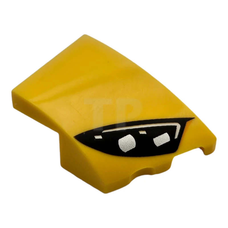 LEGO&reg; 6472291 - 80178pb009 - Wedge 3 x 2 Right No Studs with Black Mercedes-AMG Car Headlight, White Stripes and 2 Silver Bulbs Pattern