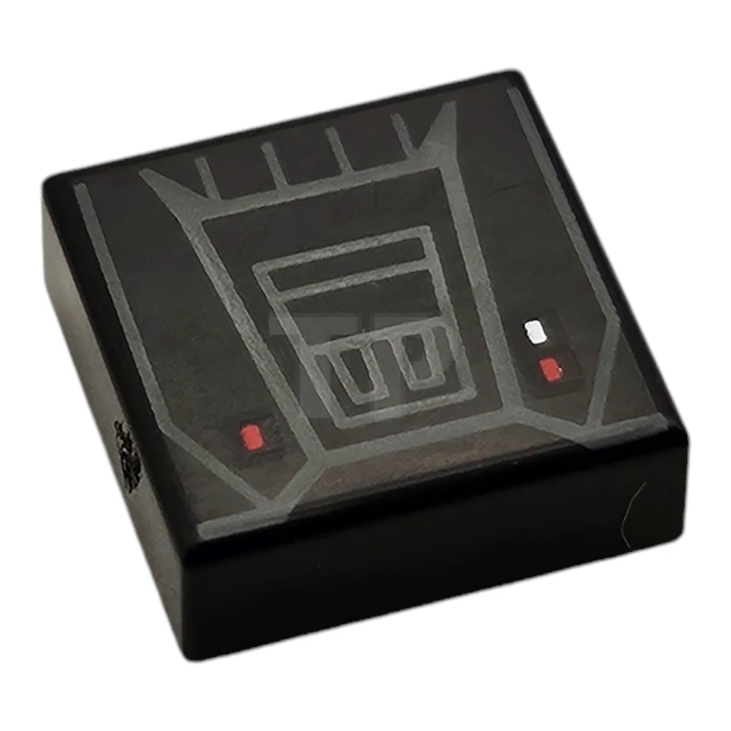 LEGO&reg; 6518816 - 3070pb359 - Tile 1 x 1 with SW Moff Gideon Jet Pack with Dark Bluish Gray Lines and Trapezoids and Red and White Rectangles Pattern