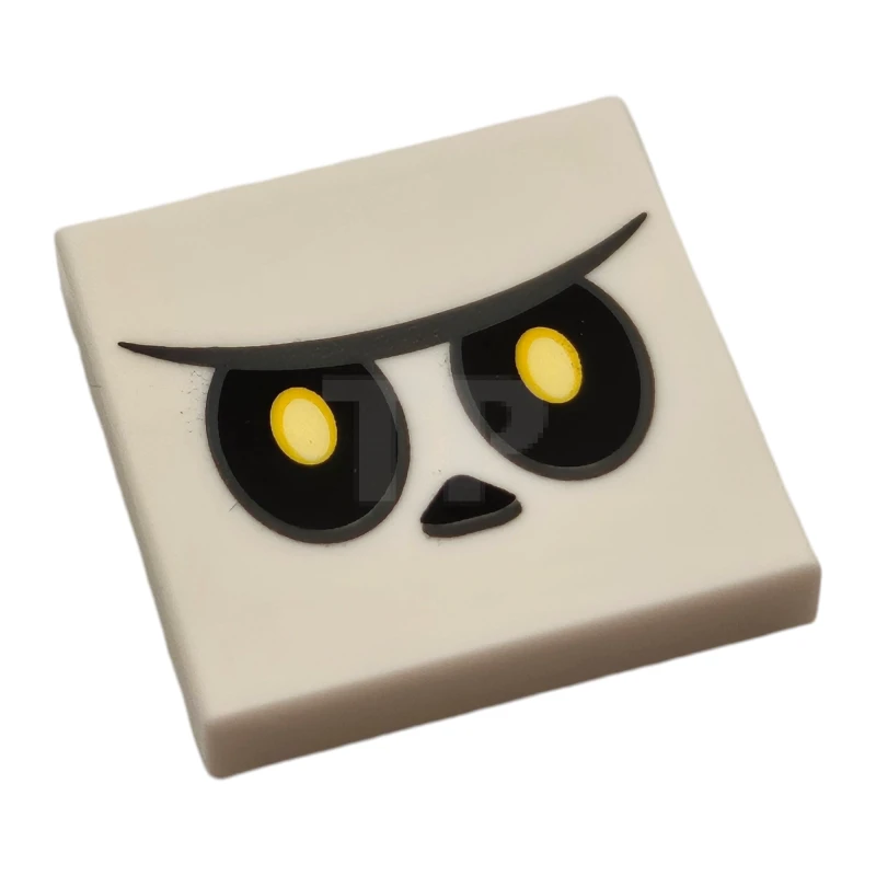 LEGO&reg; 6334685 - 3068pb1504 - Tile 2 x 2 with Black Eyes with Yellow Pupils, Triangle Nose, Dark Bluish Gray Unibrow Pattern (Super Mario Bone Goomba Face)