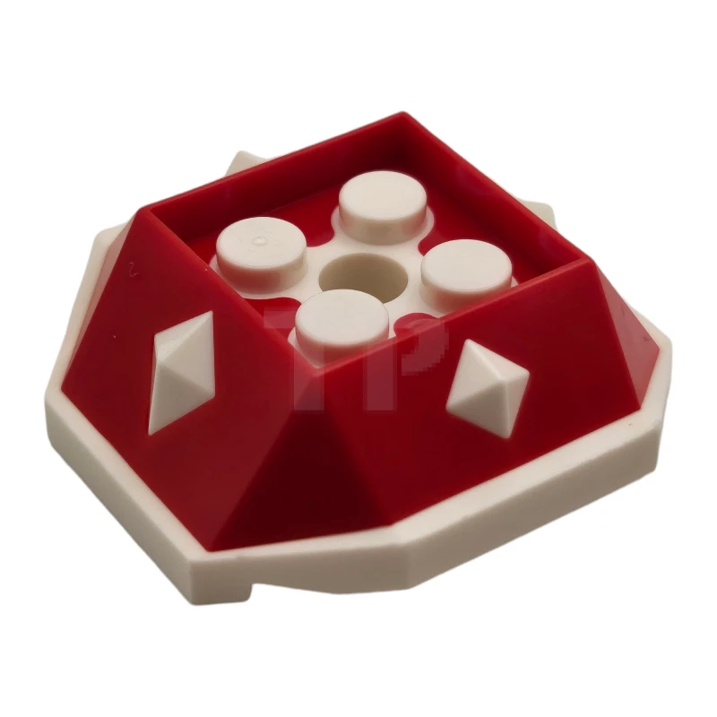 LEGO&reg; 6302720 - 67931pb01 - Schale mit 4 versenkten Noppen und Loch mit geformtem weißen Boden und Spikes-Muster