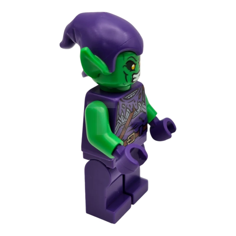 LEGO&reg; sh00813 Green Goblin - Bright Green Skin, Dark Purple Outfit, Small Yellow Eyes, Plain Legs