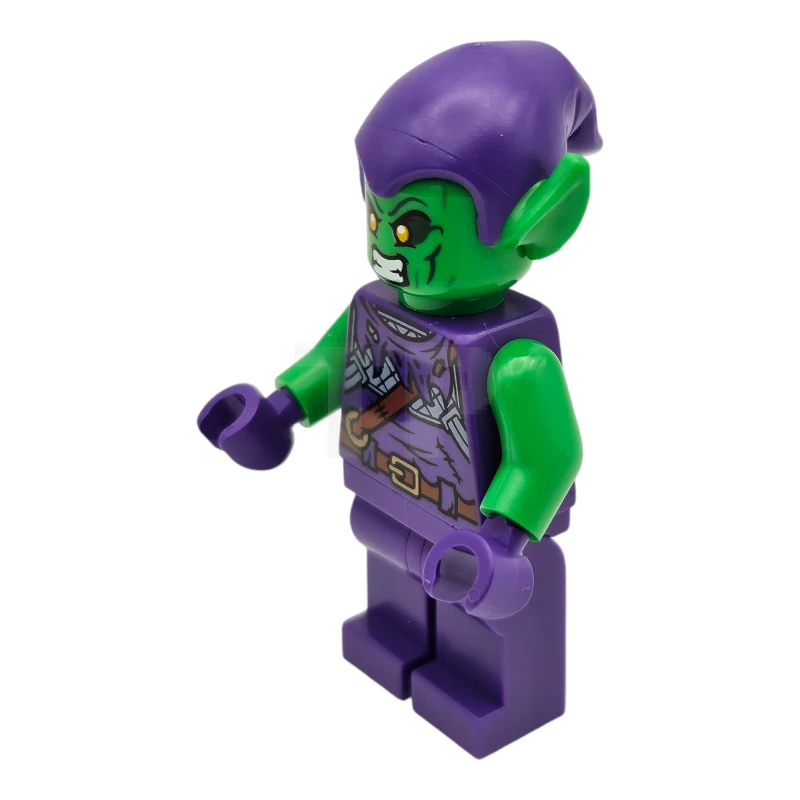 LEGO&reg; sh00813 Green Goblin - Bright Green Skin, Dark Purple Outfit, Small Yellow Eyes, Plain Legs