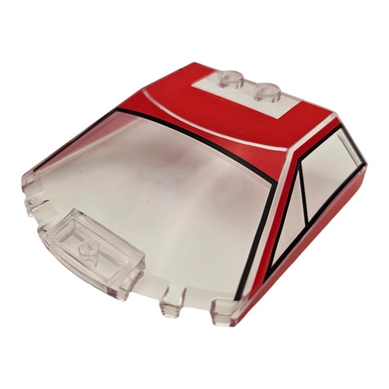 LEGO&reg; 6514508 - 65633pb17 - Windscreen 6 x 6 x 1 1/3 with Ferrari F40 Roof Pattern