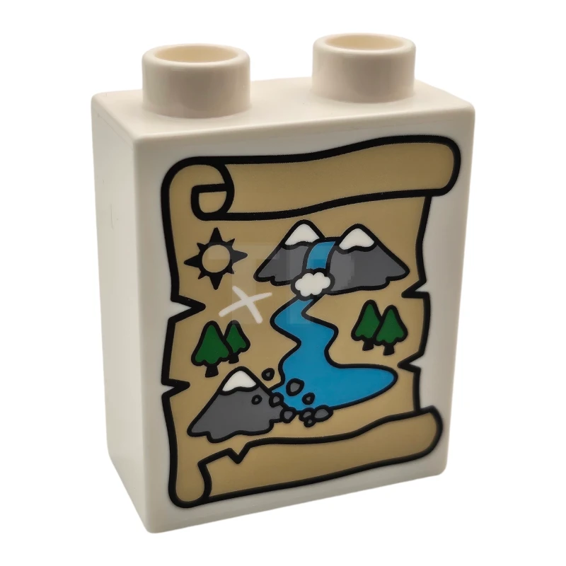 LEGO&reg; 6420803 - 4066pb795 - DUPLO Brick 1 x 2 x 2 with Map Pattern