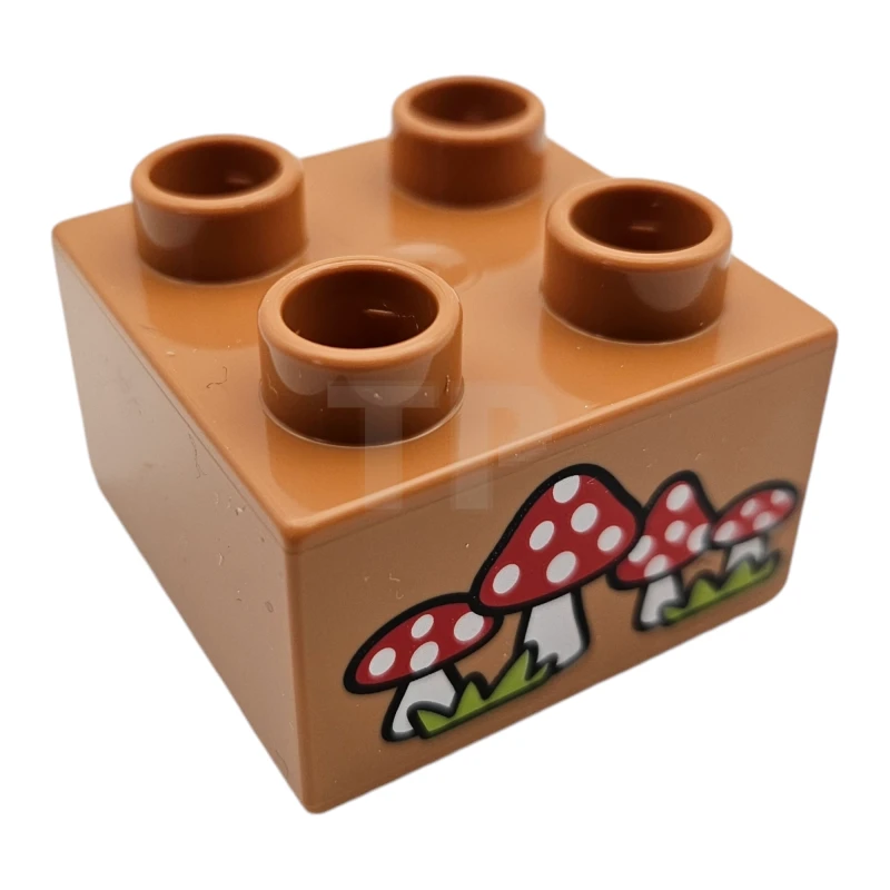 LEGO&reg; 6386671 - 3437pb111 - DUPLO Brick 2 x 2 with Toadstools Pattern