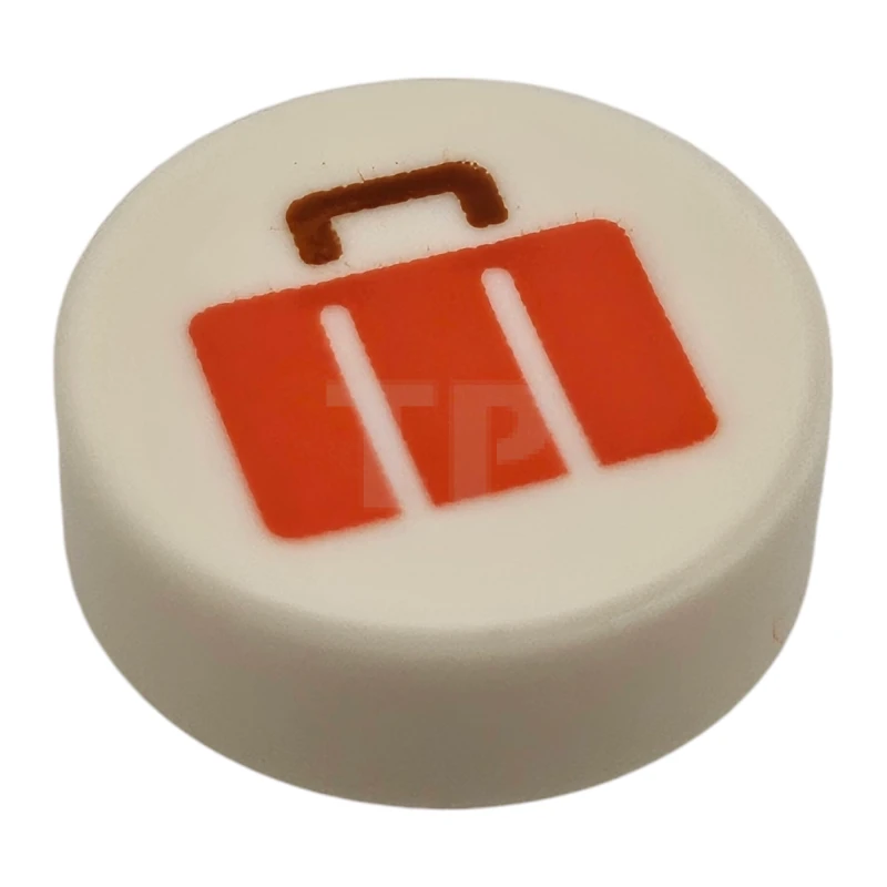 LEGO&reg; 6489660 - 98138pb435 - Tile 1 x 1 Round with Suitcase Pattern
