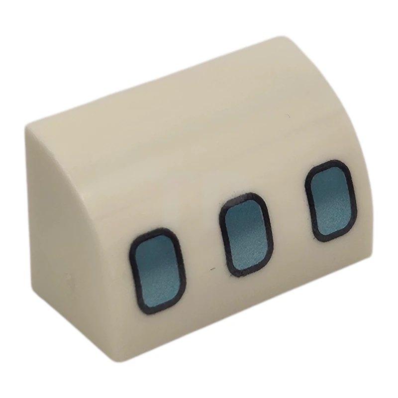 LEGO&reg; 6489658 - 37352pb040 - Slope 1 x 2 x 1 Curved with Airplane Windows Pattern