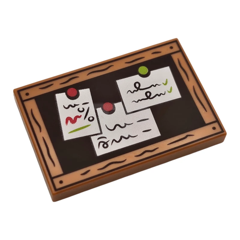 LEGO&reg; 6496893 - 26603pb393 - Tile 2 x 3 with Bulletin Board with Notes Pattern
