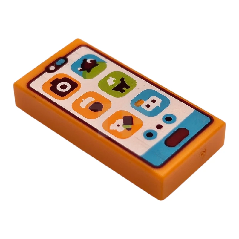 LEGO&reg; 6469538 - 3069pb1221 - Tile 1 x 2 with Cell Phone / Smartphone Pattern (NookPhone)
