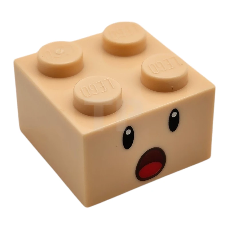 LEGO&reg; 6353857 - 3003pb137 - Brique 2 x 2 avec motif de visage surpris (visage de crapaud).
