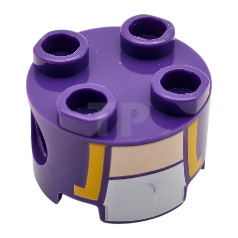 LEGO&reg; 6407498 - 17485pb009 - Brick 2 x 2 Round with Pin Holes and Open Vest Pattern (Toad Torso)