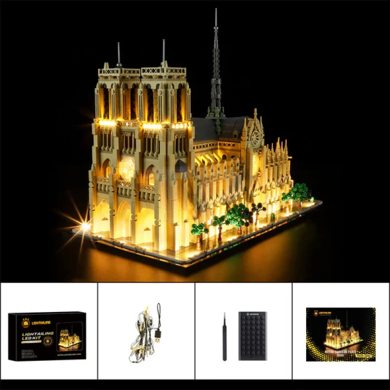 Light kit for LEGO® 21061 Notre-Dame de Paris