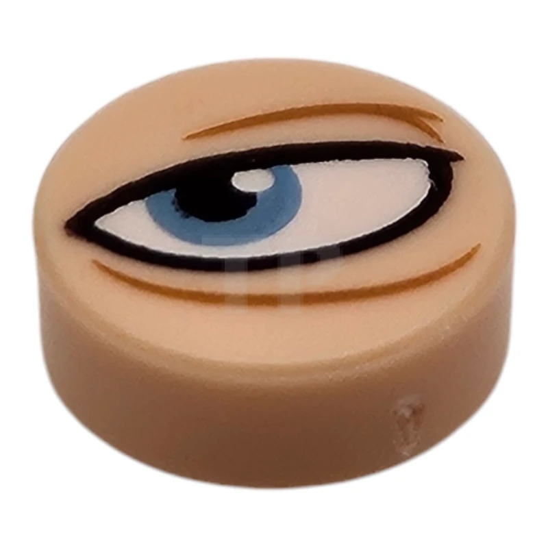 LEGO&reg; 6503466 - 98138pb414L - Carreau 1 x 1 rond avec motif d'œil (à gauche).