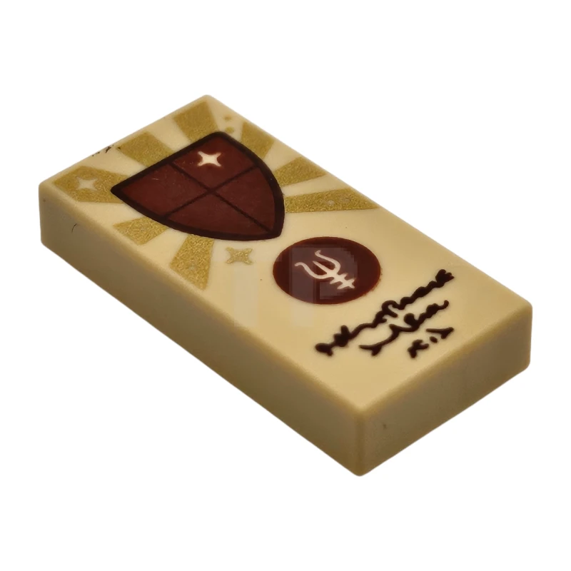 LEGO&reg; 6477802 - 3069pb1241 - Fliese 1 x 2 mit Zauberschriftrollen-Muster (Magier-Rüstung)