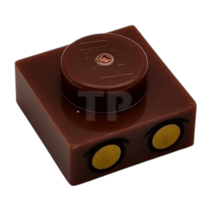 LEGO&reg; 6477795 - 3024pb026 - Plate 1 x 1 with 2 Yellow Eyes with Black Eyebrows Pattern