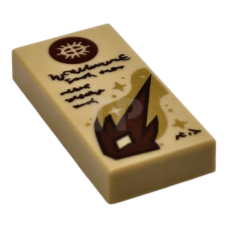 LEGO&reg; 6477803 - 3069pb1242 - Piastrelle 1 x 2 con modello di Pergamena Incantesimo (Missile Magico)