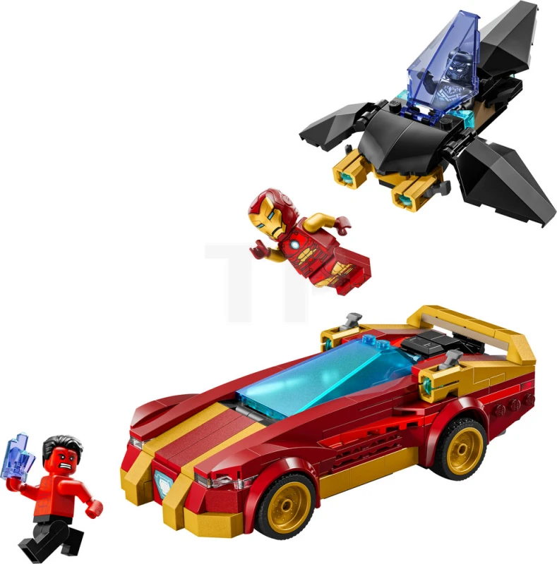 LEGO&reg; 76310 Iron Man Car & Black Panther vs. Red Hulk