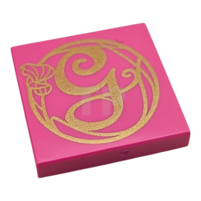 LEGO&reg; 6510453 - 3068pb2484 - Tile 2 x 2 with Calligraphy Letter G and Flower Pattern