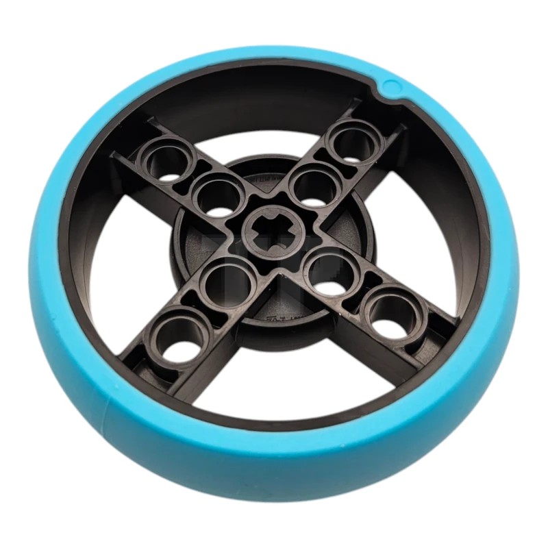 LEGO&reg; 6460453 - 39367pb01 - Roue 56 x 14 avec trous d'essieu, trous de pin et pneu fixe en caoutchouc.