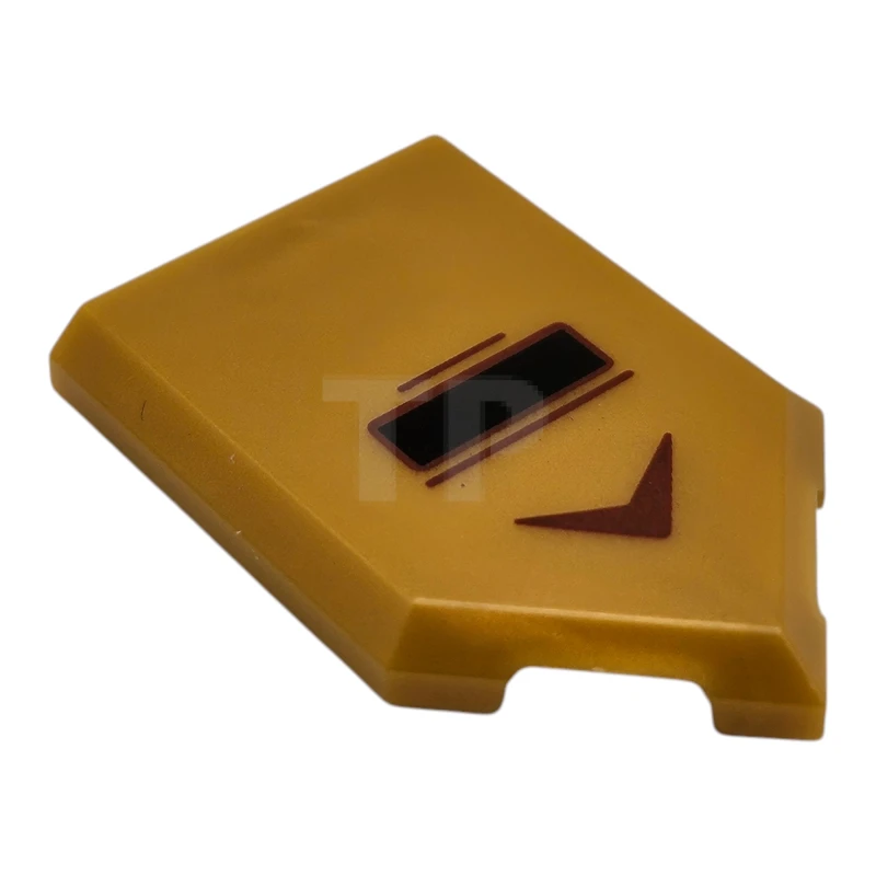 LEGO&reg; 6488478 - 22385pb356 - Tile, Modified 2 x 3 Pentagonal with Reddish Brown Arrow and Lines and Black Rectangle Pattern